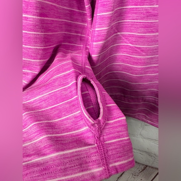 GapFit Women's Kabru funnel Neck hooded pink striped Long Sleeve Shirt sz XL GUC - Picture 3 of 7